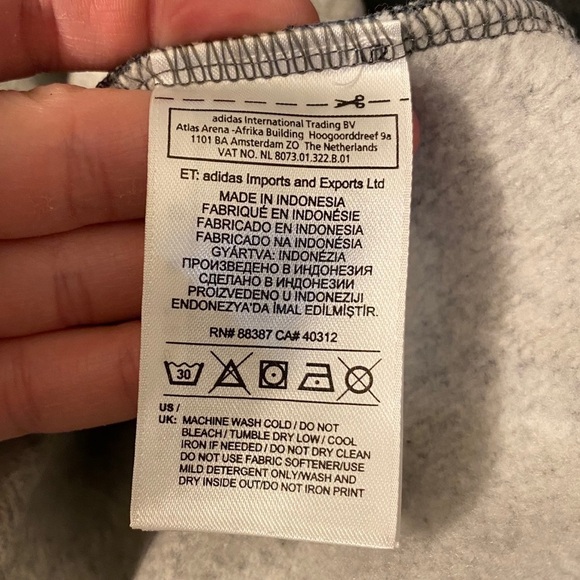 Adidas Trefoil Full Zip Sweatshirt Gray Medium - Picture 7 of 8